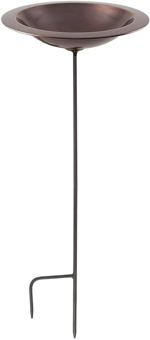 Oakestry Classic II Birdbath with Stake – Outdoor Garden Bird Bath Bowl for Attracting Birds – Weather-Resistant, Easy Installation, Metal Stake Included