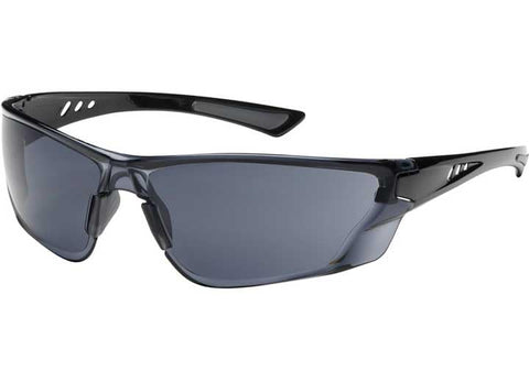 Recon 250-32-0521 Rimless Safety Glasses with Gloss Black Temple, Gray Lens and Anti-Scratch/FogLess 3Sixty Coating