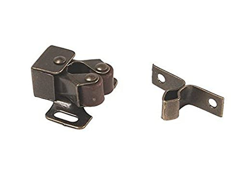 RV Designer H201, Roller Catch with Prong, Antique Brass, 2 Per Pack, Cabinet Hardware