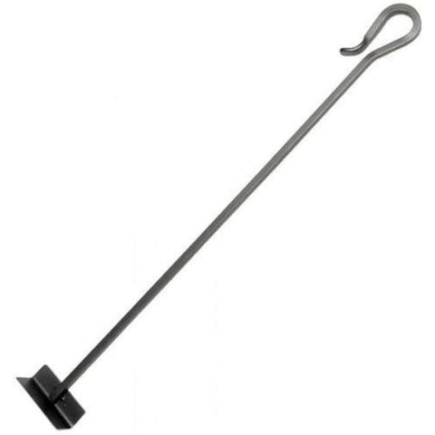 Oakestry Shepherds Hook Fireplace Hoe Tool Graphite Finish WR21H Hand Forged Iron Firewood Stirring and Ash Raking Single Piece for Fireplace Wood Stove Outdoor Fire Pit Accessory