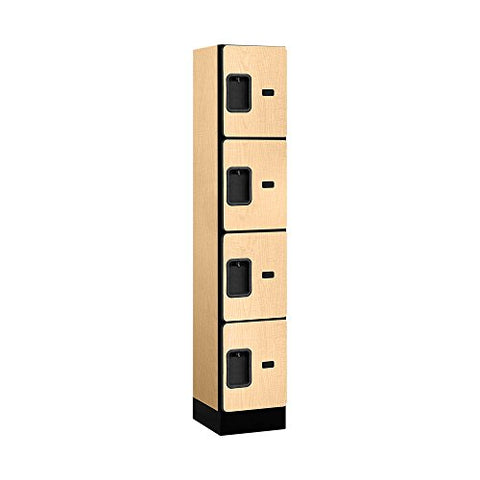 Salsbury Industries Four Tier Designer Wood Locker, Maple, 5' 1" x 15"
