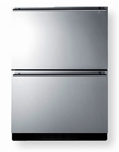 Summit 24” Two Drawer Freezer, Outdoor Drawer Refrigerator, 3.7 cu.ft. Capacity, ADA Compliant, Stainless Steel, Panel Ready Capable*- ADFD243OS (*Panels not included)