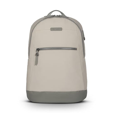 Targus Avila Backpack for 15–16” Laptops – Stylish Eco-Friendly Bag with Laptop Compartment, Hidden Pocket, Water-Resistant Fabric, Travel-Ready Design, French Oak, TBB65013GL