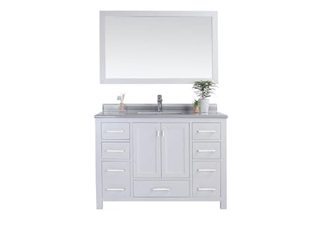 Oakestry Sixty Inch Graphite Grey Wide Accent Storage Cabinet with Framed Double Doors, Full-Width Drawer, and Contemporary Elevated Base