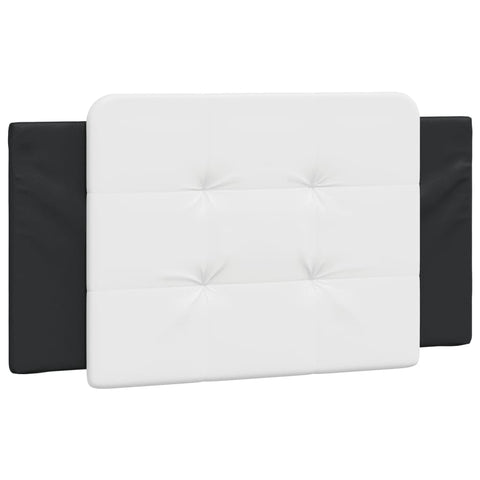 vidaXL Hanging Headboard Cushion - White/Black Faux Leather, Zipper for Easy Install, Foam-Filled for Back Support, Wall-Mount & Curved Frame Compatible, 39.4"x18.9"