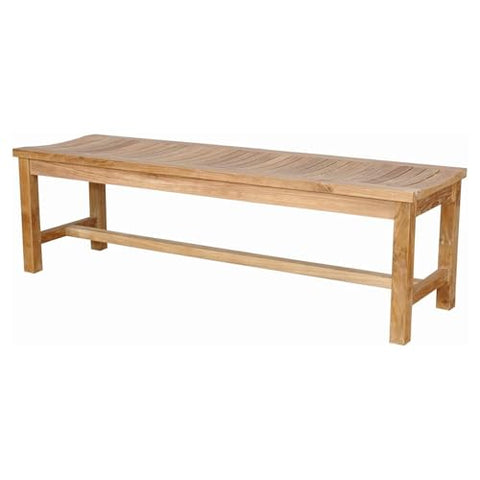 Oakestry Casablanca 3 Seater Backless Bench Solid Teak Outdoor Garden Furniture Weather Resistant Patio Seating Natural Finish Modern Rustic Eco Friendly Durable Hardwood Bench for Porch Deck Balcony