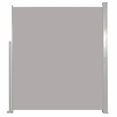 vidaXL Retractable Patio Side Awning - Gray, UV and Tear- Polyester, Durable Steel Base - Size 39.4"x 196.9" - Easy to Assemble
