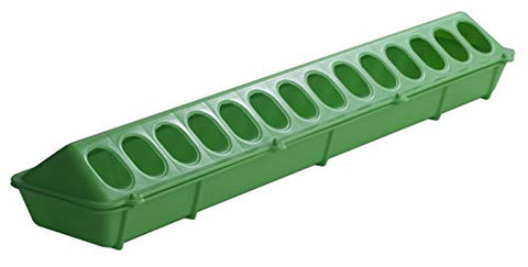Little Giant® Plastic Poultry Feeder Base | 20 Inches | Heavy Duty Plastic Feeding Tray with Holes | Chicken Feeder Trough | Poultry Tray | Lime Green