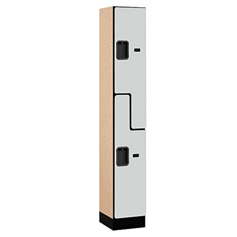 Salsbury Industries Double Tier 'S' Style Designer Wood Locker, Mahogany, 6' 1" x 15"