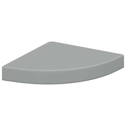 vidaXL Wall Corner Shelf, Floating Corner Shelf, Display Shelf, Wall Mounted Shelf for Book DVD CD Photo Frame Display, Modern Style, Gray MDF