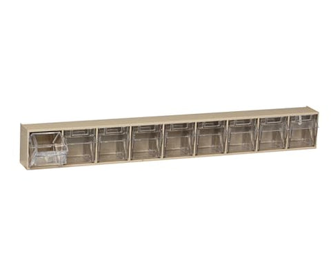Quantum Storage Systems QTB309IV 9 Drawers Tip Out Cabinet Part Organizer Ivory 4" H x 24" W x 3" D