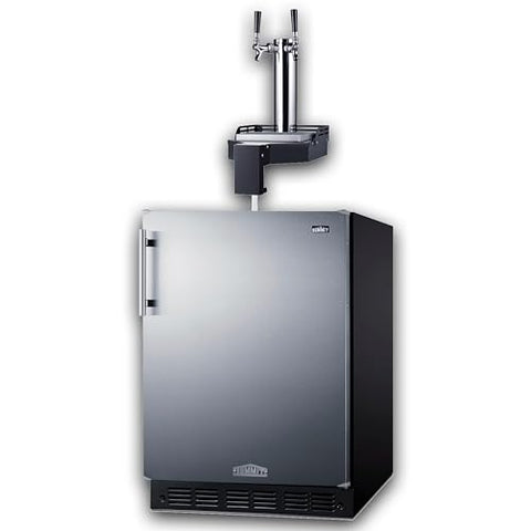 Summit 24" Cold Brew Kegerator, Floating Tap, Dual Tap Kit, No Drill Coffee Dispenser, ADA-Compliant, Stainless Steel - SBC7BRSFLTWCFADA