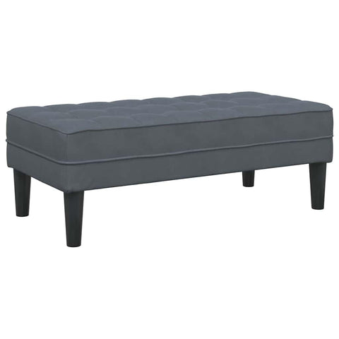 vidaXL Bench with Cushion Dark Grey 44.49 x 22.44 x 15.35 in Velvet, Modern Rectangular Velvet Ottoman, Plush Home Decor, Sleek Indoor Bench, Compact Seating, Versatile Contemporary Furniture