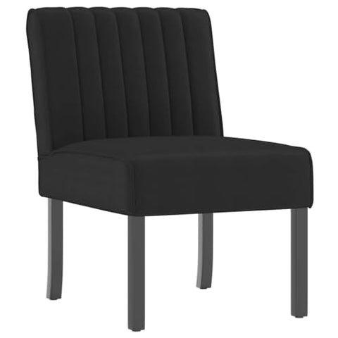 vidaXL Modern Velvet Lounge Chair - Slipper Chair with Solid Wood Legs, Comfortable High-Density Foam Cushioning, Black