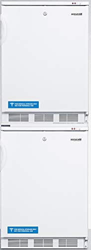 Summit Appliance VT65MLSTACK 24" Wide Stacked General Purpose All-Freezers Capable of -25ºC Operation with Manual Defrost, Removable Basket Drawers, Factory-Installed Lock and White Exterior