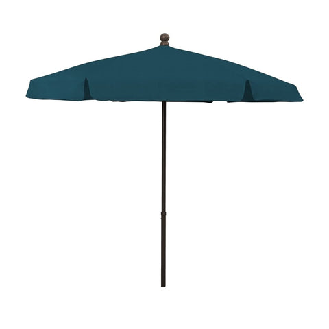 Fiberbuilt 7.5' Hex Garden Patio Umbrella 6 Rib Push Up Champagne Bronze with Teal Vinyl Coated Weave Canopy