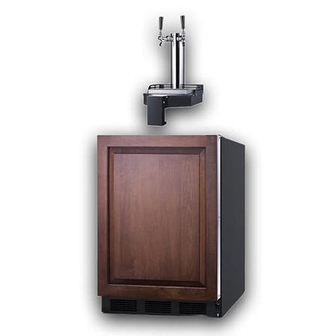 Summit 24" Cold Brew Kegerator, Floating Tap, Dual Tap Kit, No Drill Coffee Dispenser, ADA-Compliant, Panel Ready* - SBC58BLIFFLTWCFADA *Panel Is Not Included