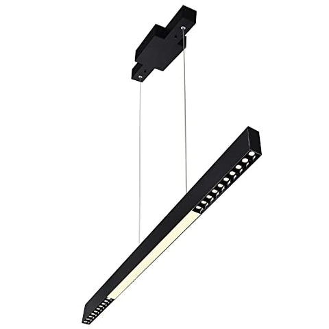 Pienza 45-inch Integrated LED Black Chandelier Ceiling Light Fixture, Dimmable Modern Chandelier for Bedroom, Kitchen, Hallway, or Living Room