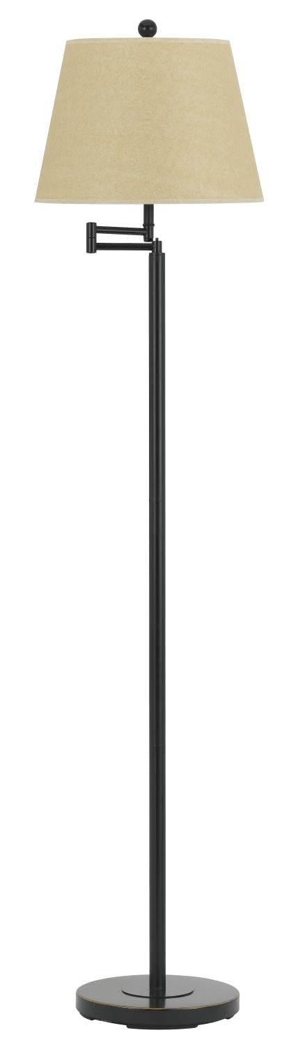 Cal Lighting BO-2077SWFL-DB Floor Lamp with Beige Fabric Shades, Dark Bronze Finish