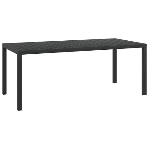 vidaXL Weather- Garden Terrace Patio Table â€“ Durable, Easy-to-Assemble Black Outdoor Table with WPC Top and Powder-Coated Aluminum Frame â€“ 72."x35.4"x29.1"