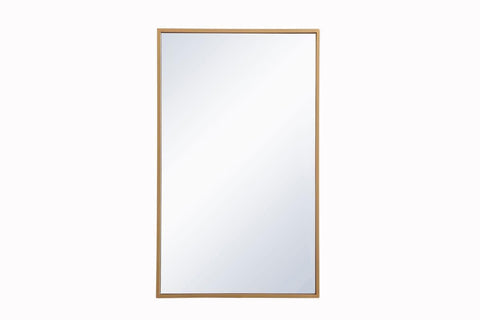 Elegant Decor Wyn 17x28 Metal and MDF Mirror Medicine Cabinet in Brass