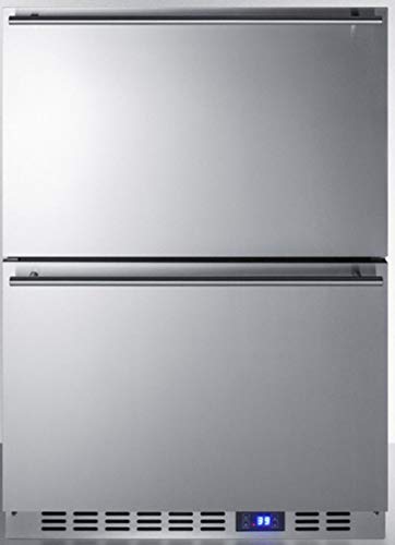Summit FF642D Drawer Refrigerator, Stainless Steel, 24" Wide Built-In 2-Drawer All-Refrigerator, Panel Ready- (Panel not included)