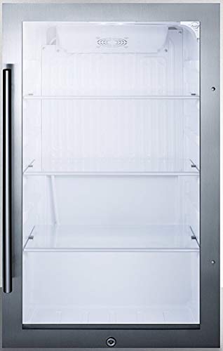 Summit 19” Beverage Center, 3.13 cu.ft. Capacity, Shallow Depth, Outdoor Refrigerator, Stainless Steel, Glass Door- SPR489OSCSS