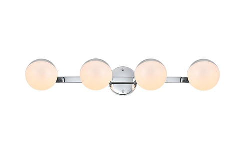 Living District Majesty 4-Light Metal Bath Sconce in Chrome/Frosted White
