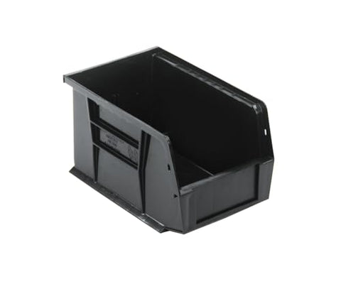 Quantum Storage Systems QUS221BR Ultra Stack & Hang Recycled Plastic Heavy Duty Part Organizer Black Bins 10" L x 6" W x 5" H 12 Pack