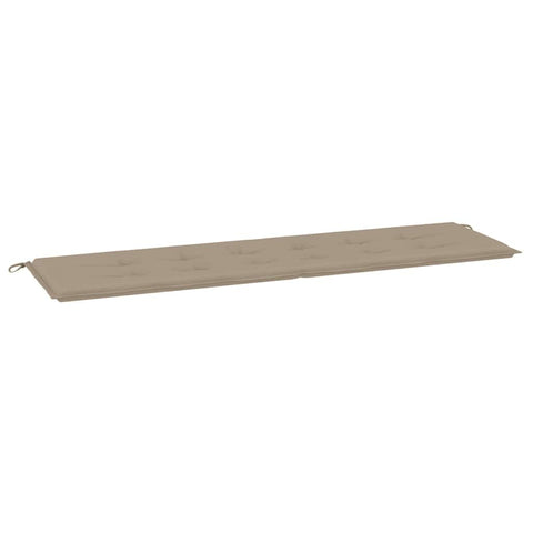 vidaXL Garden Outdoor Bench Cushion in Taupe, Weather Oxford Fabric, Foam Fiber Filling, 70.9"x19.7"x1.2", Includes Ropes for Installation