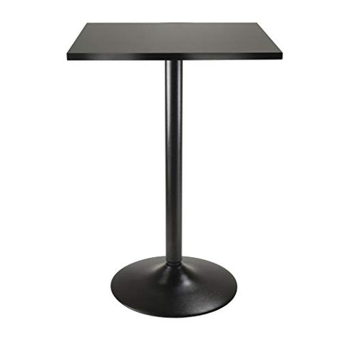 Winsome Obsidian Tall Square Dining Table, for Kitchen, Dining Room, 35", Black