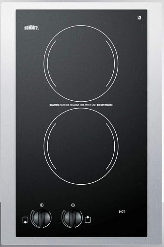 Summit 15" 2 Burner Electric Cooktop. 115 Volt Radiant Cooktop, ADA Compliant, Black- CR2110TK15