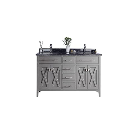 Wimbledon, 60, Grey Cabinet Black Wood Counter