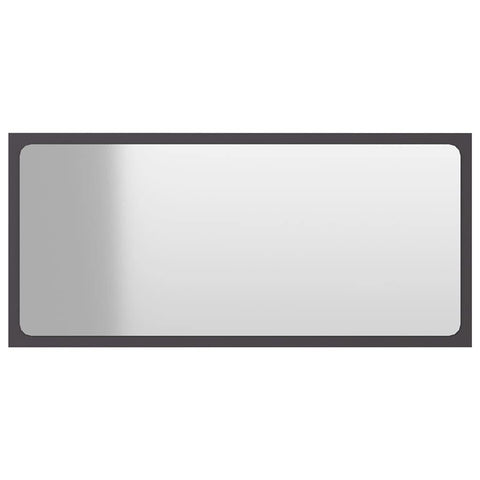 vidaXL Engineered Wood Bathroom Mirror - Gray, Acrylic - Modern Aesthetic, Durable, Easy to Clean, Wall Mounted, Assembly Required