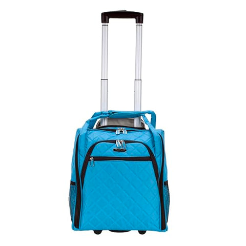 Rockland Melrose Upright Wheeled Underseater Carry-On Luggage, Turquoise, 15-Inch