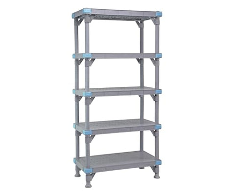Quantum Storage Systems QP245462SS-5 Millenia Shelving Unit, 54" W x 24" D x 62" H, 2000 lbs Capacity, Polypropylene/ABS, Gray, NSF