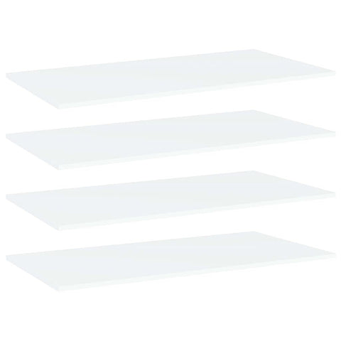 vidaXL White Bookshelf Boards â€“ Set of 4, Modern Design, Engineered Wood, Easy to Clean, 39.4"x19.7"x0.6", Ideal for Extra Storage or Replacement