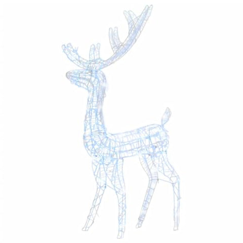 vidaXL Acrylic Reindeer Decoration with 140 LEDs- 4 ft Cold White Light- 8 Lighting Modes- Suitable for Indoor/Outdoor- Xmas Ornaments