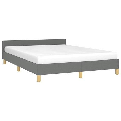 vidaXL Fabric Bed Frame Platform Bed, Scandinavian Style/Slats Support/No Box Spring Needed/Without Mattress/Easy Assembly, Dark Grey Queen Bed