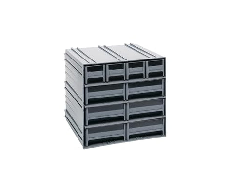 Quantum QIC-4163GY Interlocking Storage Cabinets, 11-3/8"D x 11-3/4"W x 11" H, Polysteryne, Gray