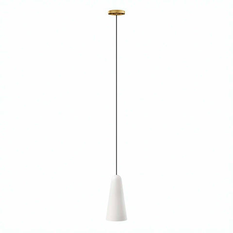 Beacon 1-Light Pendant Light in Opal Satin Brass