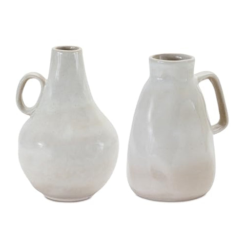 Melrose International Ceramic Jug Vase (Set of 2)