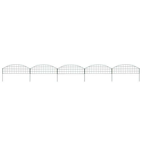vidaXL Arched Garden Fence Set, Decorative Garden Fence with Post, Garden Edging Fence Panel Landscape Fencing for Patio Yard Outdoor Decor, Green