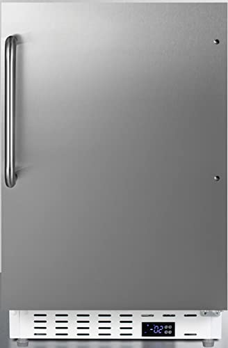 Summit Appliance ALFZ36SSTB Built-in ADA Compliant Residential All-Freezer, White, Stainless Steel Door, Towel Bar Handle, Door Storage, Temperature Alarms, Adjustable Thermostat and Manual Defrost