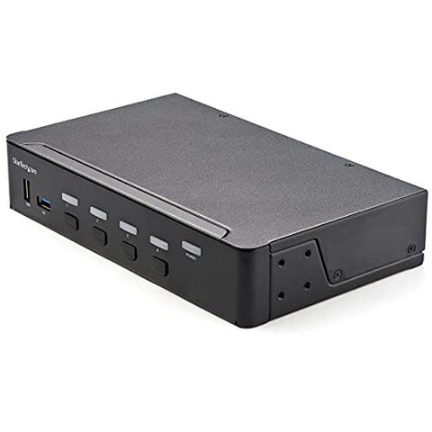 StarTech.com 4 Port HDMI KVM Switch - Single Monitor 4K 60Hz Ultra HD HDR - Desktop HDMI 2.0 KVM Switch with 2 Port USB 3.0 Hub (5Gbps) and 4X USB 2.0 HID, Audio - Hotkey Switching - TAA