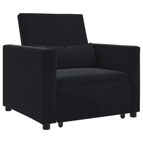 vidaXL Single Sofa Bed Reclining Black 90 x 165 x 87 cm Velvet, Chic Living Room Sofa, Versatile & Stylish, Adjustable Backrest, Space-Saving, Perfect for Guests!