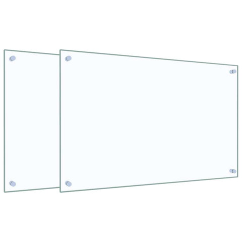 vidaXL Kitchen Backsplash, Transparent Tempered Glass, Protects Against Grease Splash, Heat Resistant up to 240 Degrees, Easy to Clean, Includes Mounting Materials