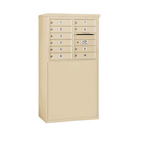 Salsbury Industries 3906D-10SFP Standing Horizontal Mailbox, Sandstone