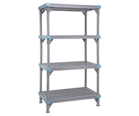Quantum Storage Systems QP184886VS-4 Millenia Shelving Unit, 48" W x 18" D x 86" H, 2000 lbs Capacity, Polypropylene/ABS, Gray, NSF