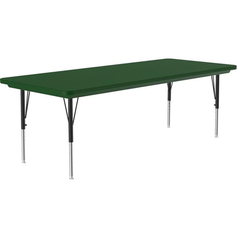 Correll AR3072-REC-29 Blow-Molded Plastic Top Activity Table, 30" x 72", Green